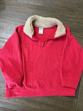 Carters boys Cozy Red Sherpa-Lined Quarter-Zip Sweater 2T